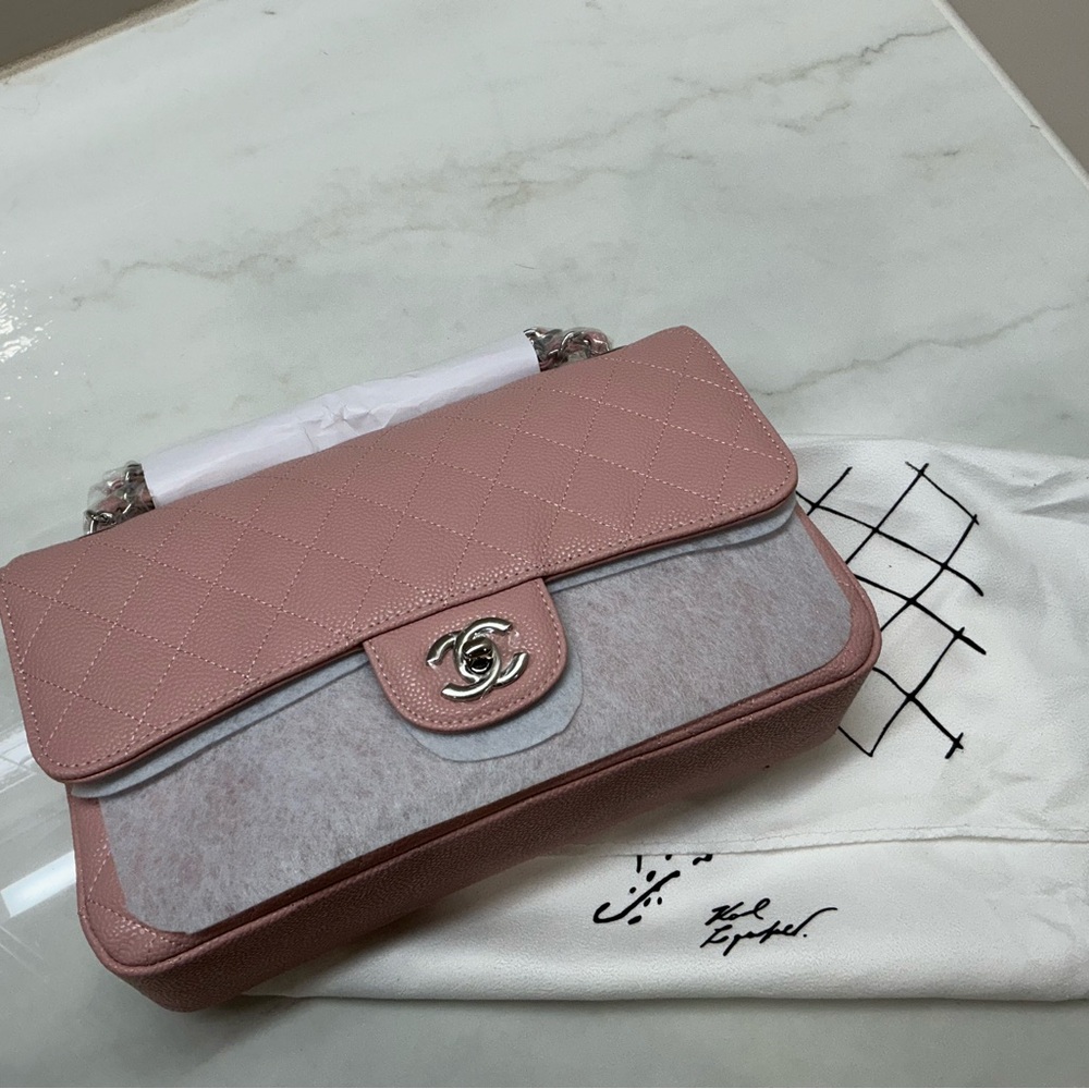 Designer Inspired Blush Quilted Shoulder Bag